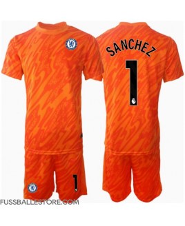 Günstige Chelsea Robert Sanchez #1 Torwart Heimtrikotsatz Kinder 2024-25 Kurzarm (+ Kurze Hosen)